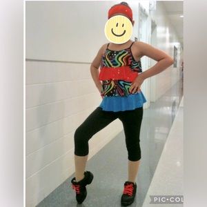 Weissman Dance Costume Size Large Child 
Black, Orange and blue 👯‍♀️